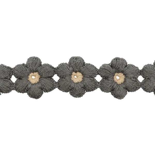 Pizzo chimico "grigio a lama di fiori, rotolo di 1,5 m, FB-30"