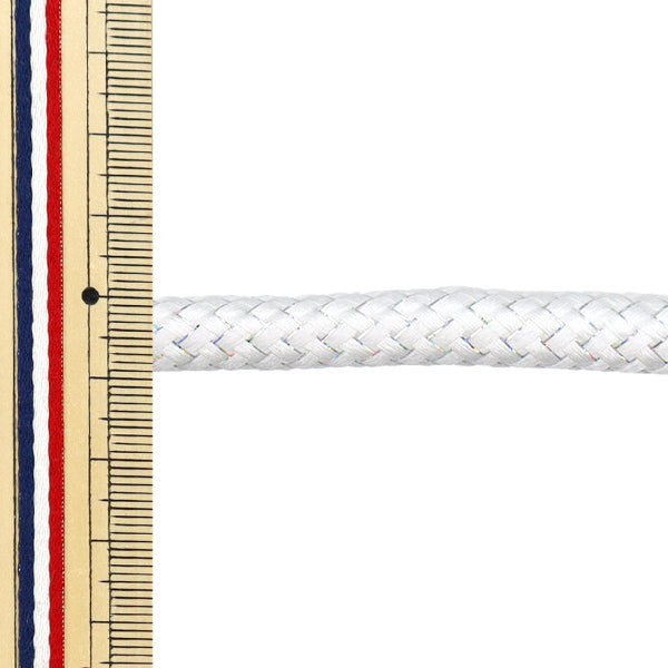 Kordel "Stylish Kabel Glitzer ca. 9mm x 1,6 m Aurora weiß HMC-02" KIYOHARA