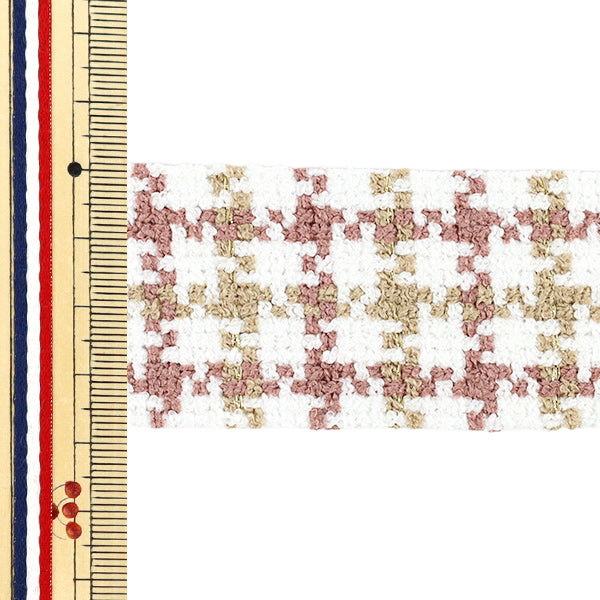 수예테이프 "트위드테이프 2025 대략. 38mm 너비의 x 2m 긴 핑크 YRC2520-38"