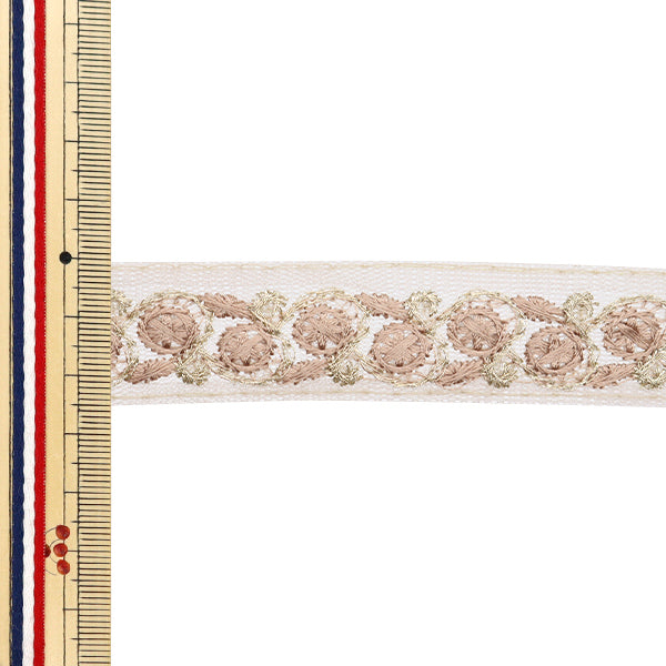 【数量5から】 手芸ブレード 『2024 インド刺繍ブレード ブラウン×ブラウン M-445H』