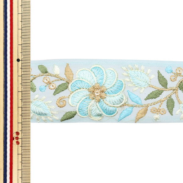 【数量5から】 手芸ブレード 『2024 インド刺繍ブレード ブルー×ブルー 2228G』