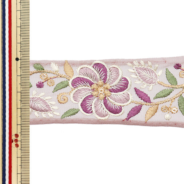 【数量5から】 手芸ブレード 『2024 SSインド刺繍ブレード ピンク×ピンク 2228L』