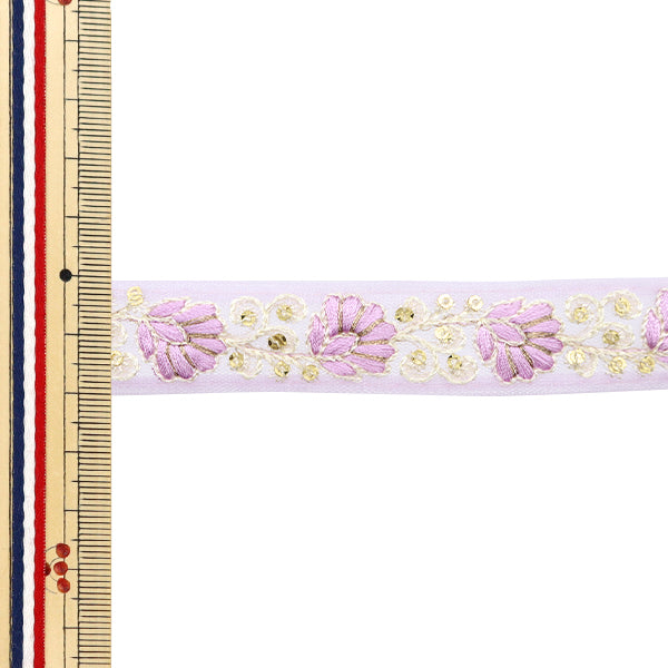 【数量5から】 手芸ブレード 『2024 インド刺繍ブレード パープル×パープル 46250C』