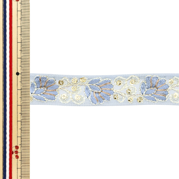 【数量5から】 手芸ブレード 『2024 インド刺繍ブレード グレー×グレー 46250K』