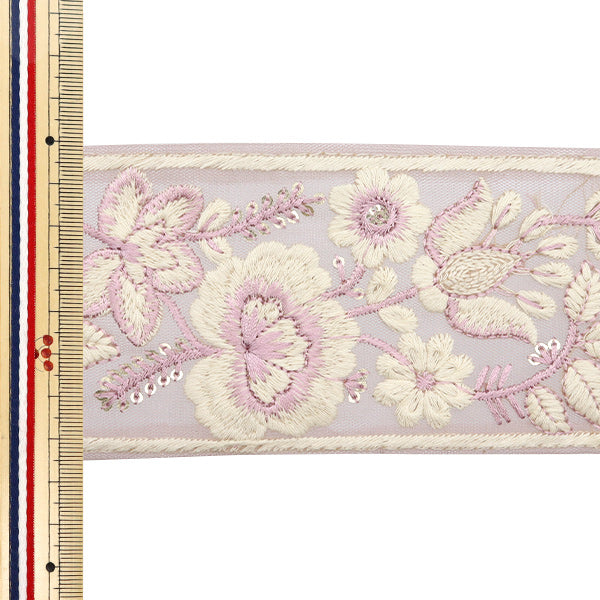 【数量5から】 手芸ブレード 『2024 インド刺繍ブレード ブラウン×ブラウン 46254A』