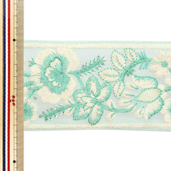 【数量5から】 手芸ブレード 『2024 インド刺繍ブレード グリーン×グリーン 46254D』