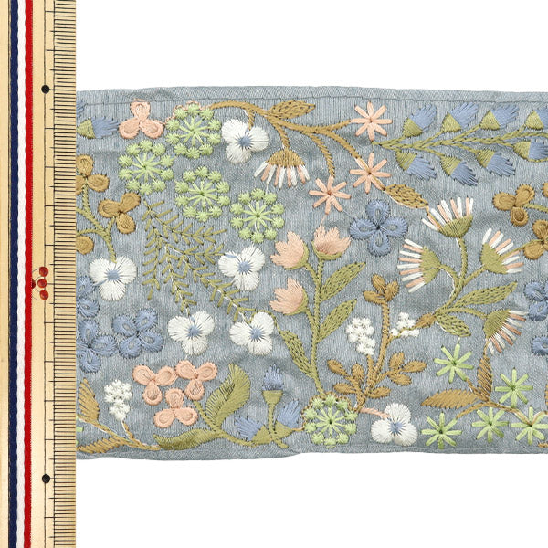 【数量5から】 手芸ブレード 『2024 インド刺繍ブレード グレー×グレー M-169N』