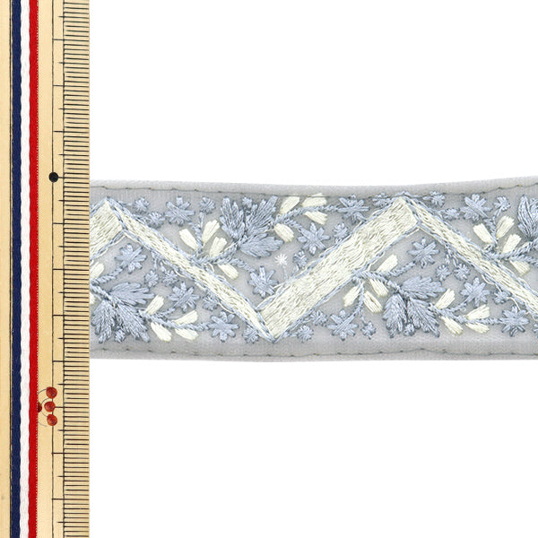 【数量5から】 手芸ブレード 『2024 インド刺繍ブレード ブルー×ブルー M-218K』