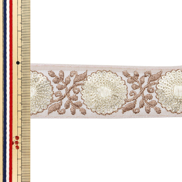 【数量5から】 手芸ブレード 『2024 インド刺繍ブレード ブラウン×ブラウン M-220I』