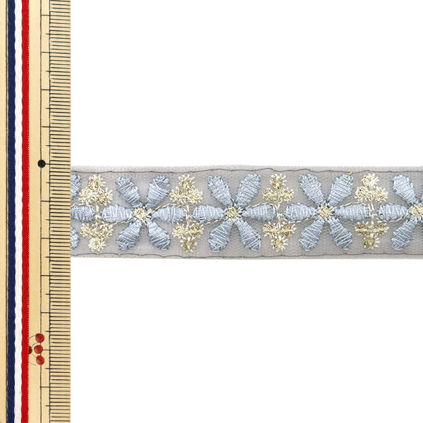 【数量5から】 手芸ブレード 『2024 インド刺繍ブレード グレー×グレー M-224H』