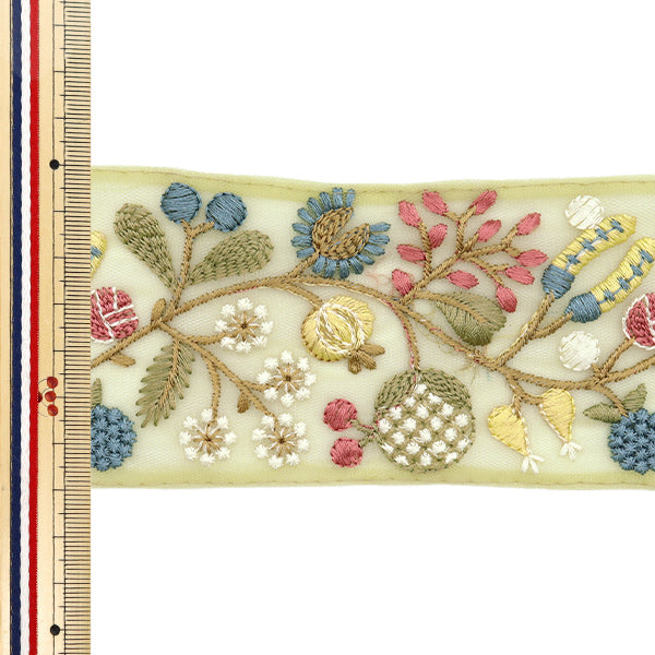 【数量5から】 手芸ブレード 『2024 インド刺繍ブレード グリーン×グリーン M-239B4』