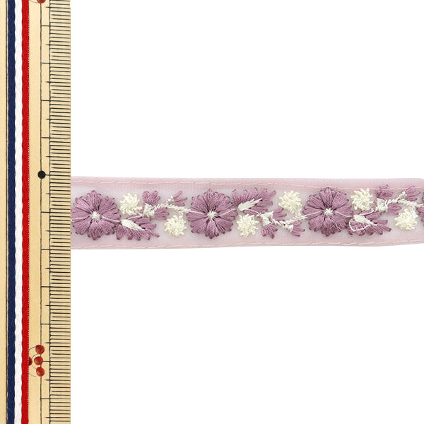 【数量5から】 手芸ブレード 『2024 インド刺繍ブレード パープル×パープル 46501B13』