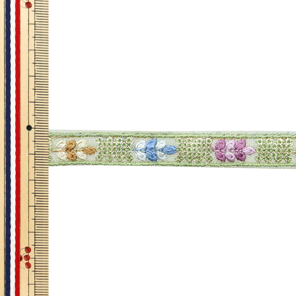 【数量5から】 手芸ブレード 『2024 インド刺繍ブレード グリーン×ブルー 2019D』