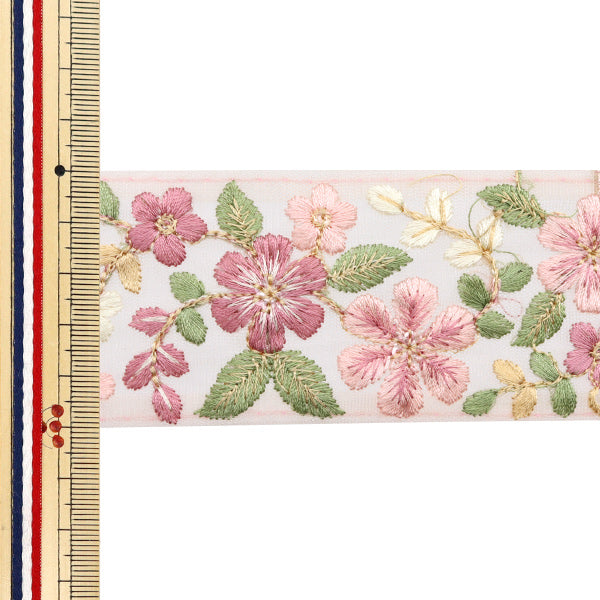 【数量5から】 手芸ブレード 『2024 インド刺繍ブレード ピンク×ピンク 2226H』