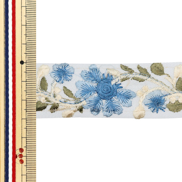 【数量5から】 手芸ブレード 『2022 インド刺繍ブレード ブルー×ブルー 45139B』