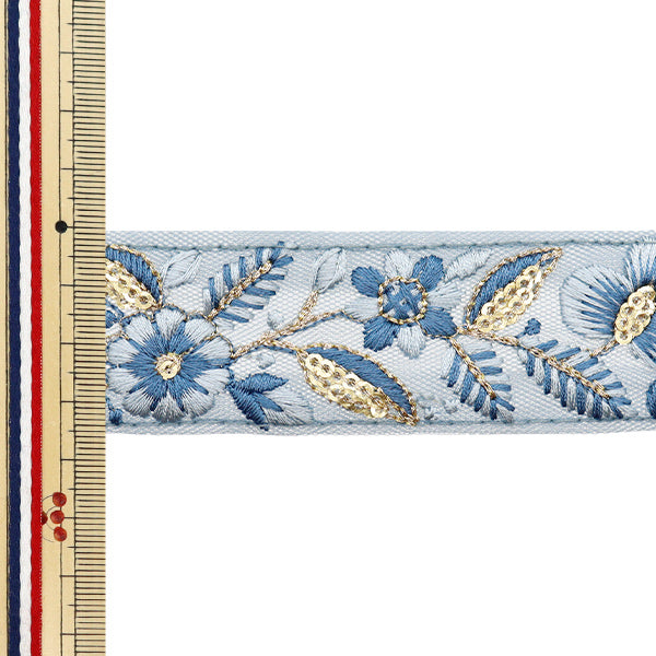 【数量5から】 手芸ブレード 『2023 インド刺繍ブレード ブルー×ブルー 924C』