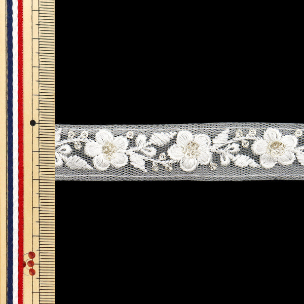 【数量5から】 手芸ブレード 『2024 インド刺繍ブレード ホワイト×ホワイト 796T』