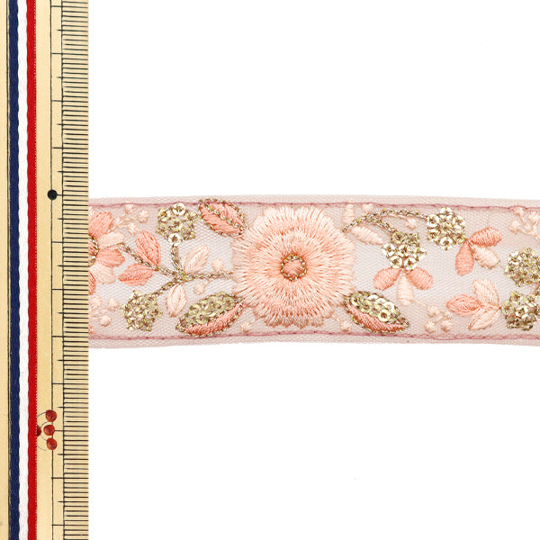 【数量5起】手工艺飾邊 "2024 ss 印度刺绣饰边 粉红色× 926a"