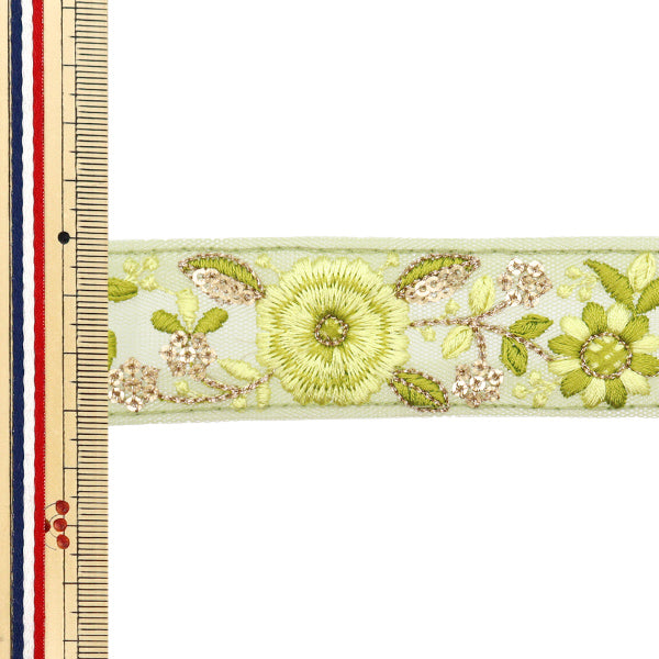 【数量5から】 手芸ブレード 『2024SS インド刺繍ブレード グリーン×グリーン 926C』