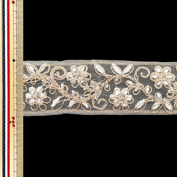 【数量5から】 手芸ブレード 『2024 インド刺繍ブレード ベージュ M-350I』