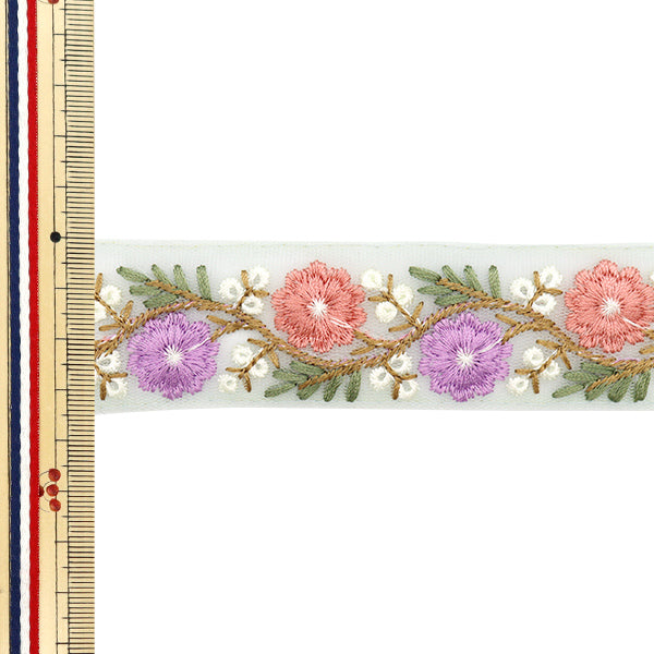 【数量5から】 手芸ブレード 『インド刺繍ブレード 約3.5cm幅 グリーン M-699C』