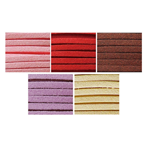 Шнур для рукоделия 『ЗамшаЛента: ширина ок. 3 мм x 1m x 5 кусочков красный ST3-5Red"