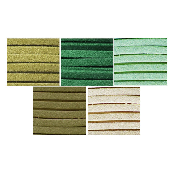 Шнур для рукоделия 『ЗамшаЛента: ширина ок. 3 мм x 1m x 5 кусочков зеленый st3-green"