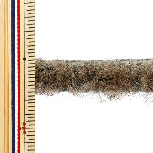 【数量5から】 手芸テープ 『フェイクファーテープ グラデーション 25mm幅 グレー×ブラウン GDN25-DPRINT3』