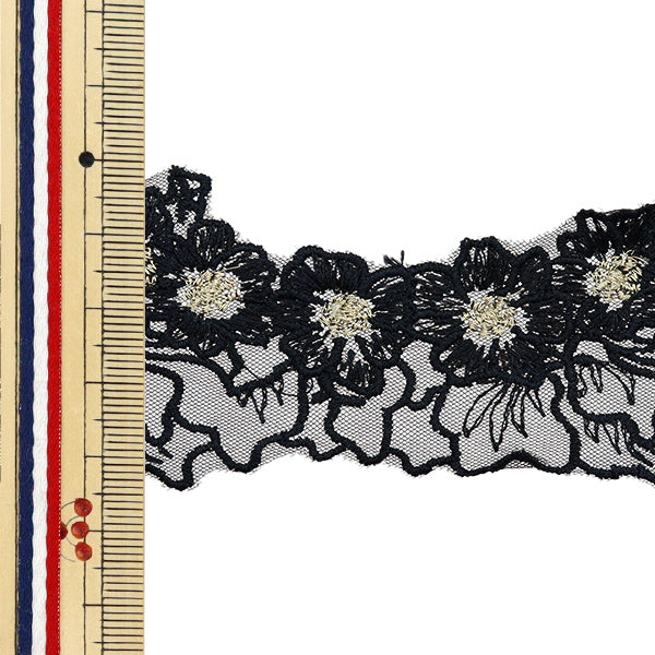 【数量5から】 手芸ブレード 『レース ブラック ISY-6-24-123』