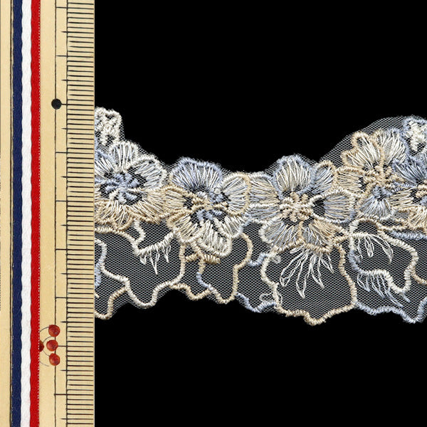 【数量5から】 手芸ブレード 『レース ブルー ISY-6-24-124』