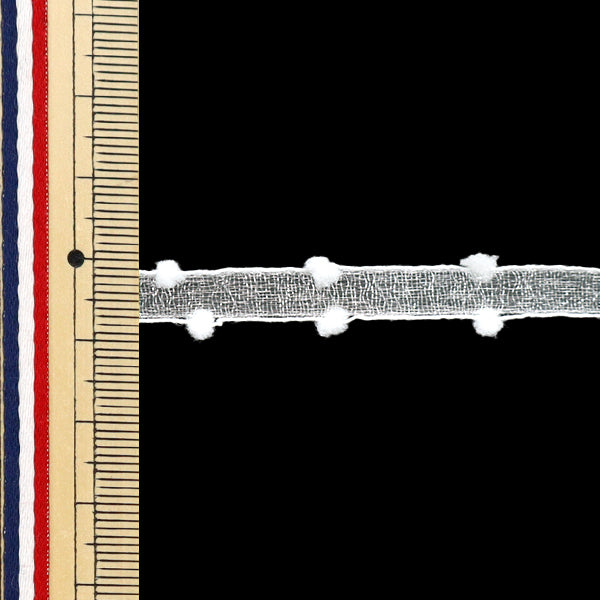 【数量5から】 リボン 『オーガンジーパフ 1番色 約1cm幅 0482』 AOYAMARIBBON 青山リボン