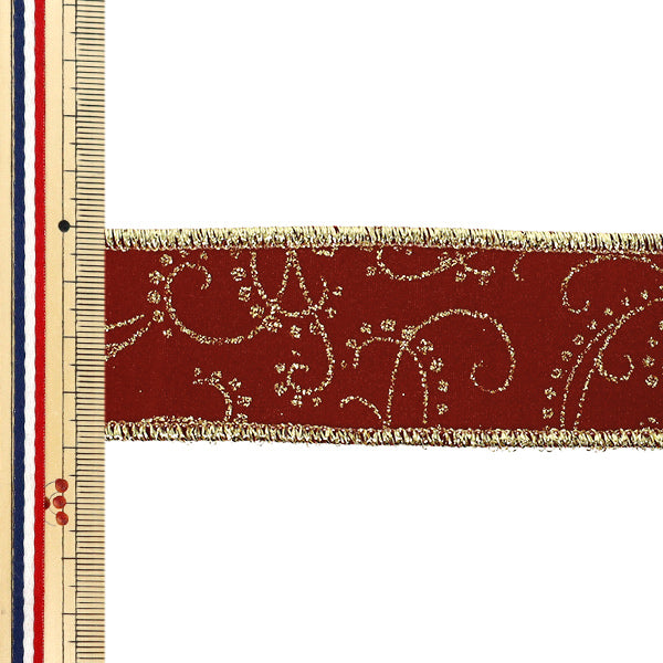 【数量5から】 リボン 『エレメントフラワー 2025 約3.8cm幅 18番色 9379』 AOYAMARIBBON 青山リボン