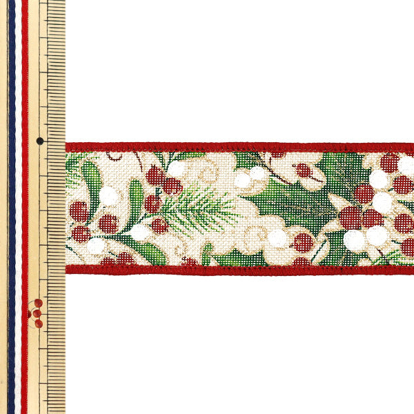 【数量5から】 リボン 『エンシェントヒイラギ 2025 約3.8cm幅 19番色 9369』 AOYAMARIBBON 青山リボン