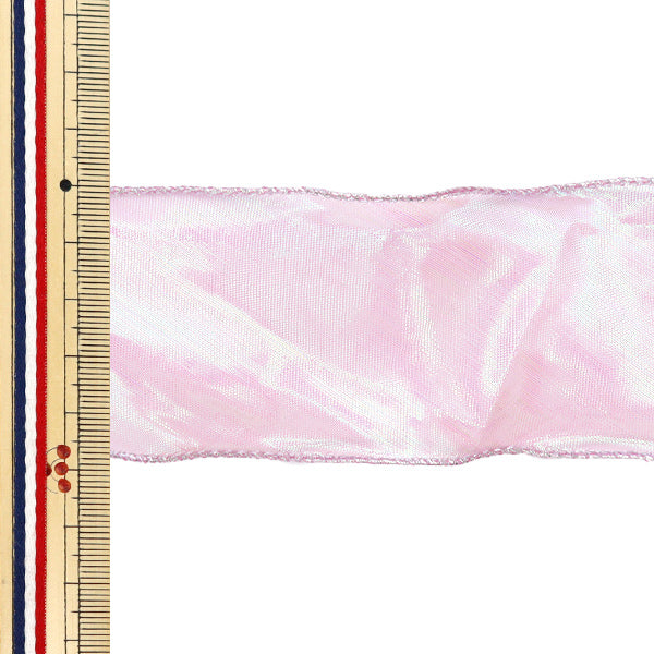 الشريط "Aurora urgbon Ribbon Silver Edge 5cm Wide x 2.3m الطول ORT-60S" KIYOHARA