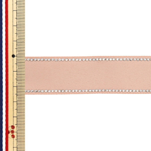 Ribbon "Rhinestone"Ribbon Approx. 25mm wide x 1.5m long Pink YRC2504-25"