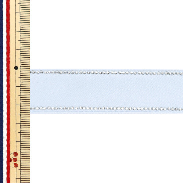 Ribbon "Rhinestone"Ribbon Approx. 25mm wide x 1.5m long Light blue YRC2504-25"