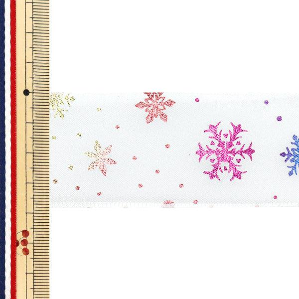 Ruban "Print Oganza"Ruban Flake de neige environ. 38 mm de large x 3 m de long YRC2508-38"