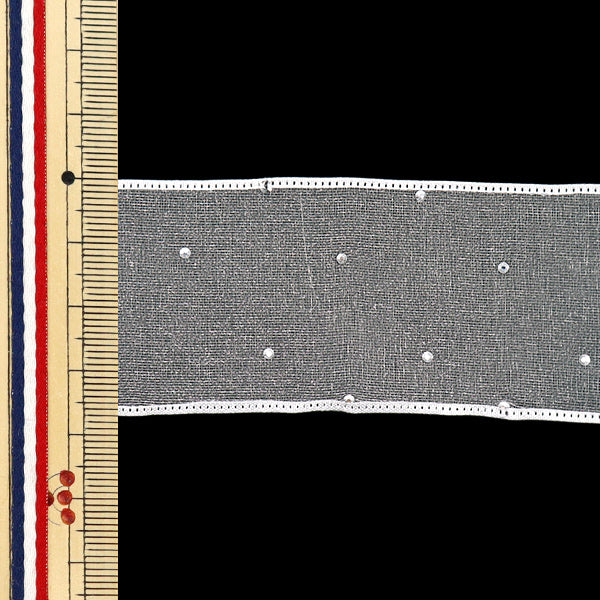 리본 "Rhinestone Organza 리본 약 38mm 너비 x 3m 길이 흰색 YRC2521-38"