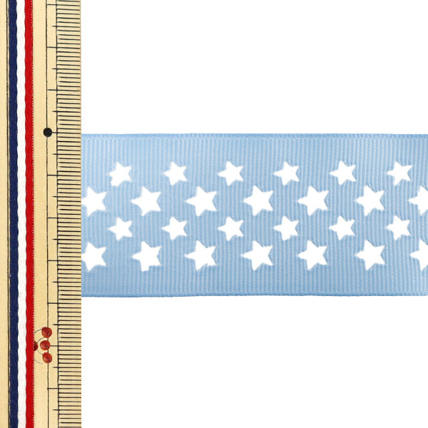 Лента "Grosgrain"Лента Звезда ок. 38 мм шириной x 2m светло-голубой YRC2510-38"