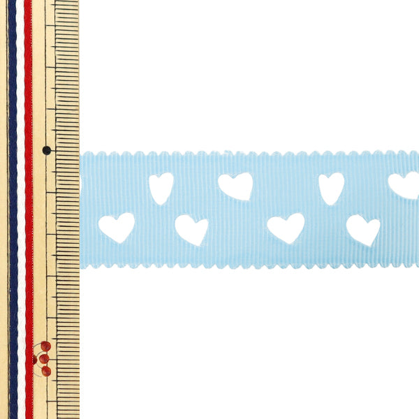 Farbband "Grosgrain"Farbband Herz ca. 28 mm breit x 2 m lang hellblau YRC2511-28"
