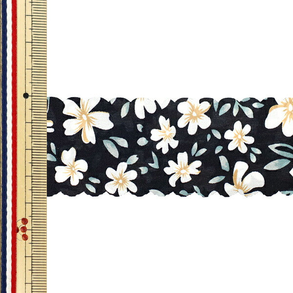 리본 "인쇄"리본 꽃 2025 약. 38mm 폭 x 2m 길이 검은 색 yrc2533-38"