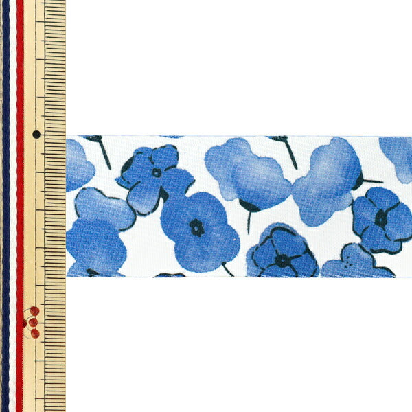 리본 ``인쇄리본 꽃 2025 약폭 38mm x 길이 2m 청색 YRC2537-38"