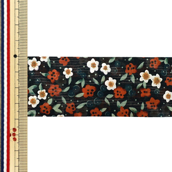 Ruban ``ImprimerRuban Fleur 2025 Env. Largeur 38mm x Longueur 2m Noir YRC2538-38"