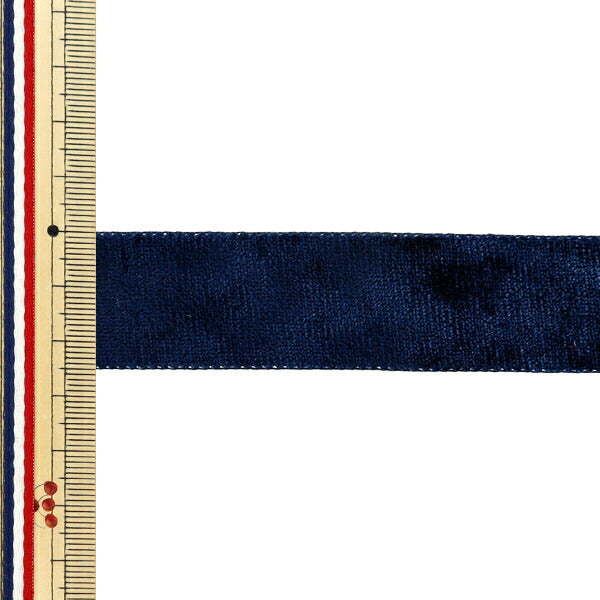 Ruban `` VeloursRuban 2025 env. Largeur 25mm x Longueur 2m Marine YRC2544-25"