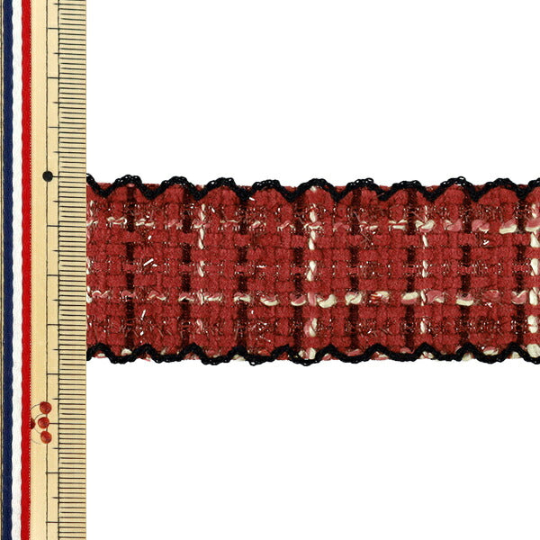 Ruban "Naminami"TweedTape 2025 Env. 38 mm de large x 2 m de long rouge YRC2528-38"
