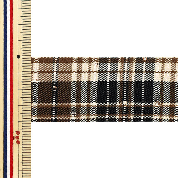 Cinta "Compruebe con pedrería"Cinta 2025 Aprox. ancho 40 mm x largo 2 m Beige YRC2549-40"