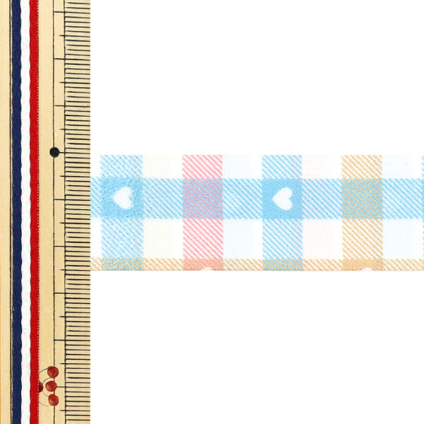 리본 ``컬러풀한 체크리본 2025년경 가로 25mm x 세로 2m 4색 YRC2554-25"