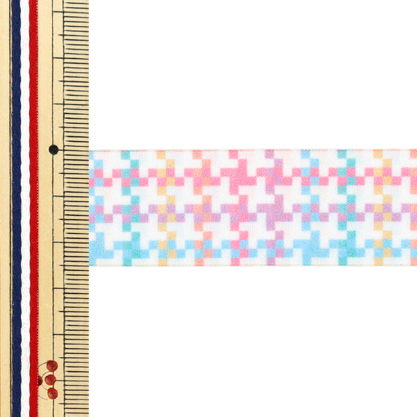 絲帶 “多彩检查”絲帶 2025约宽25mm×长2m 6号色YRC2554-25"