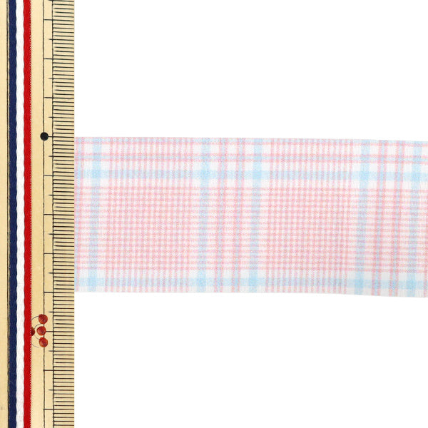 리본 ``컬러풀한 체크리본 2025년경 가로 40mm x 세로 2m 1차색 YRC2554-40"