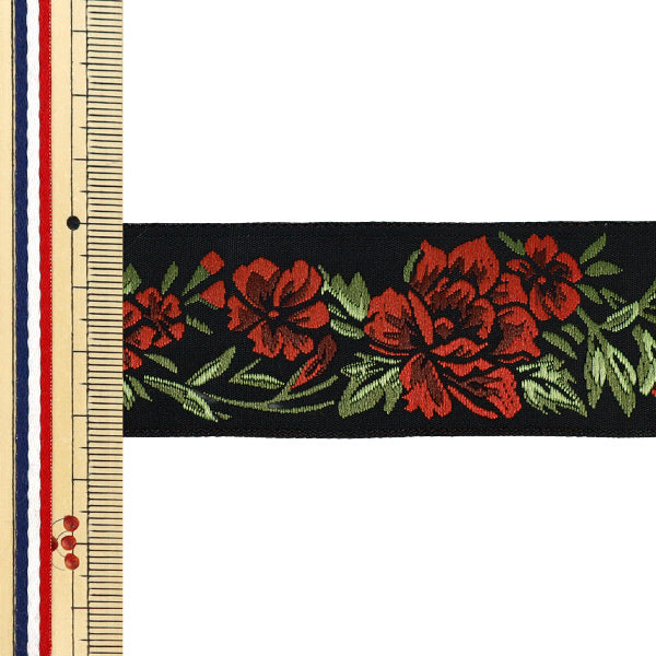 絲帶 『提花布絲帶 2025约宽33mm×长2m红色YRC2555-33"